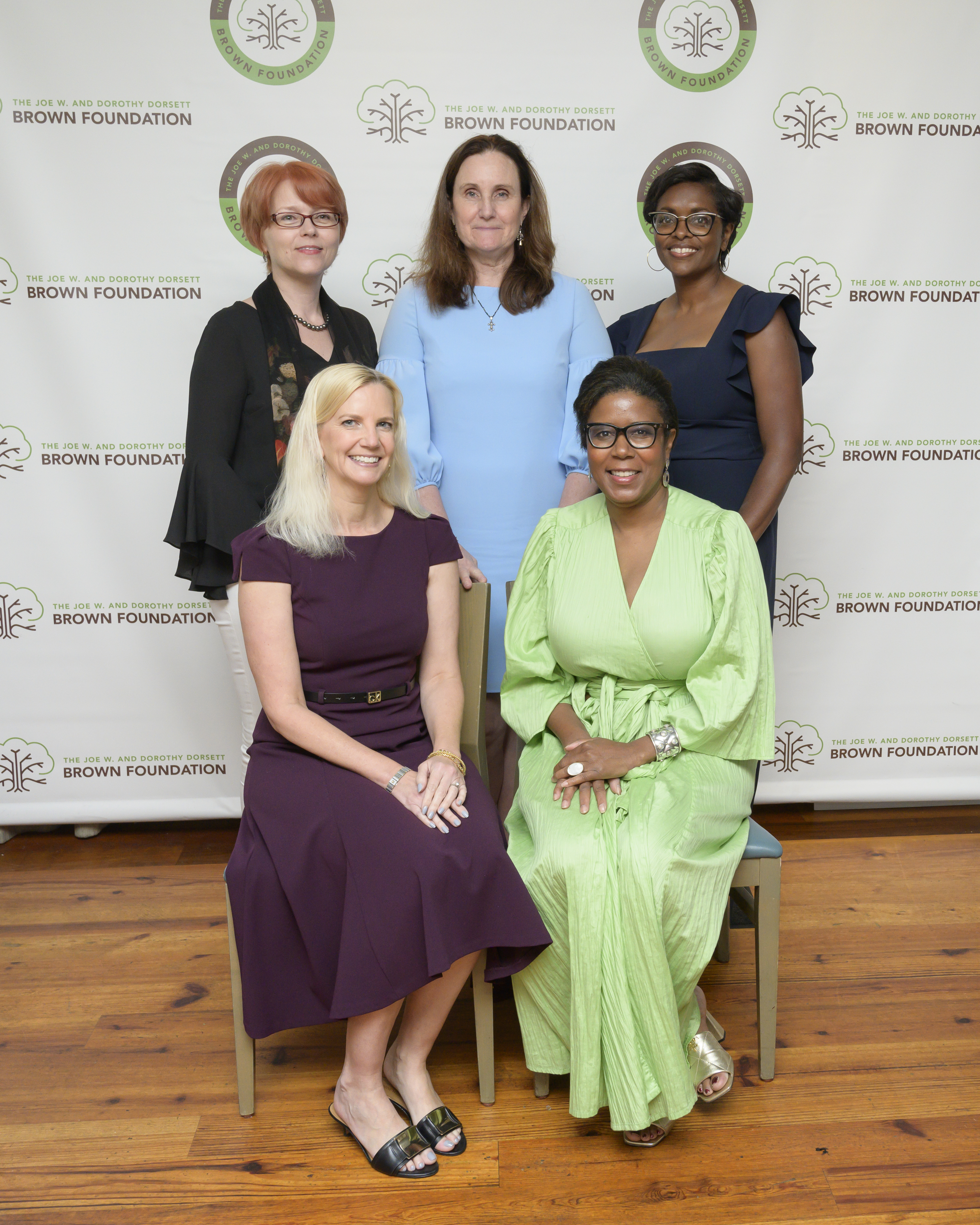 2023 Emmy Noether Judges from L to R:  (seated) Kristi Trail, Dr. Deiadra Garrett; (standing) Dr. Victoria Belancio, Dr. Marie Dahleh, Dawn Davis 